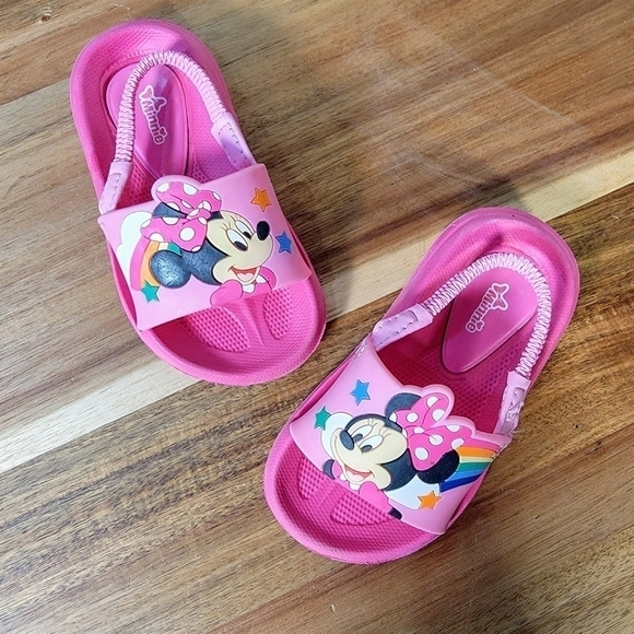 Disney Minnie Mouse Pink Slides Sandals Size 5 / 6 - Picture 3 of 15